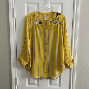 Yellow Striped Women's Top